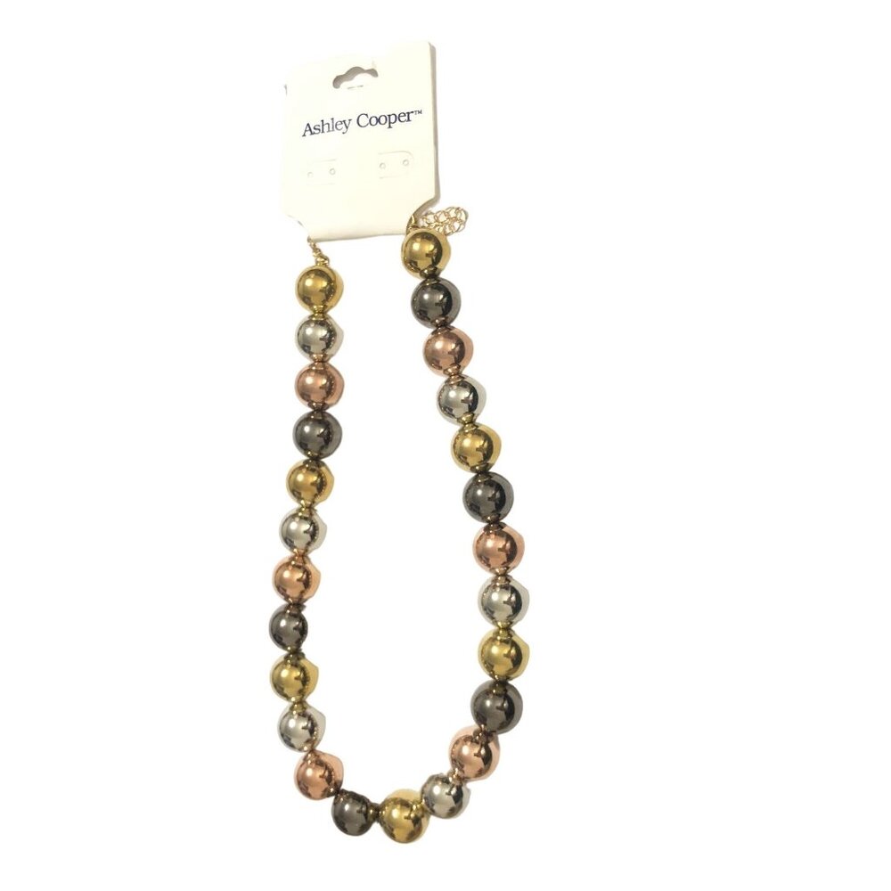 Ashley Cooper Multi-Color Metallic Beaded Necklace